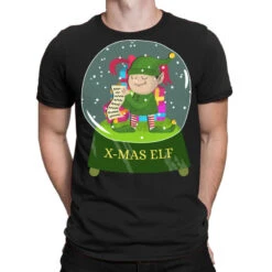Snow Globe Believe Elf Xmas Funny Christmas Elf Gi T-Shirt