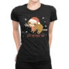 Santa Sloth Christmas Merry Slothmas Snowflake Ladies Fitted T-Shirt