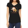 Santa Sloth Christmas Merry Slothmas Snowflake Women's V-Neck T-Shirt -Noel Outfits Store pmd.2527027469.72.25097642.s3.1 front black2 ffffff none x0y0 138 800x800 1