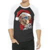 Santa Pug Christmas Merry Pugmas Dog Lover Xma 3/4 Sleeve Shirt