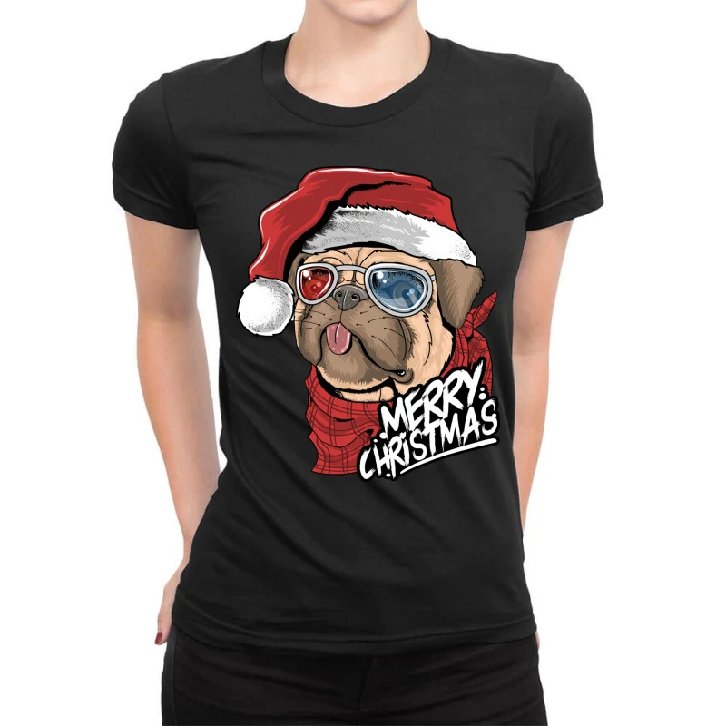 Santa Pug Christmas Merry Pugmas Dog Lover Xma Ladies Fitted T-Shirt 2 Santa Pug Christmas Merry Pugmas Dog Lover Xma Ladies Fitted T-Shirt