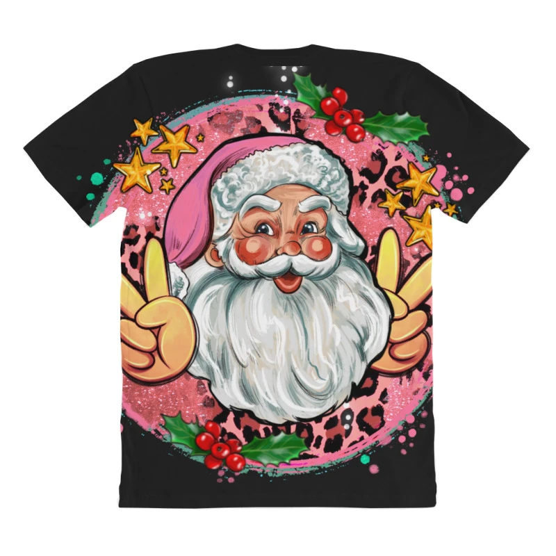 Merry Christmas Peace Santa All Over Women's T-shirt 6 Merry Christmas Peace Santa All Over Women's T-shirt - Image 4