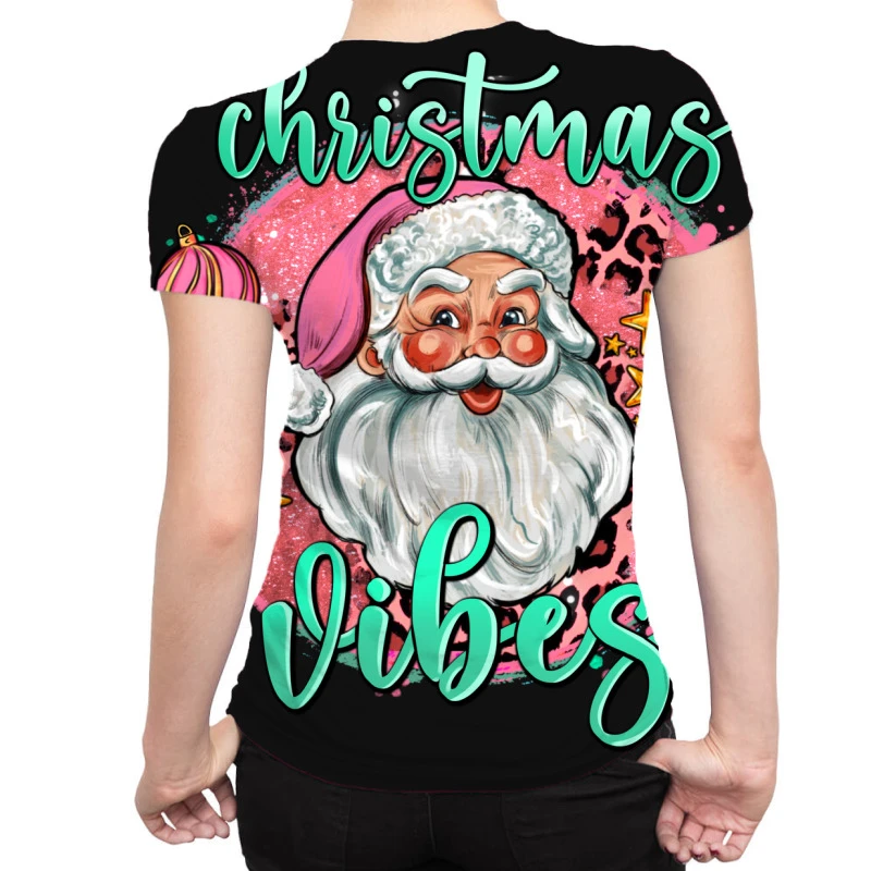 Christmas Vibes Santa All Over Women's T-shirt 4 Christmas Vibes Santa All Over Women's T-shirt - Image 2