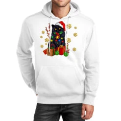 Black Cat Meowy Christmas Unisex Hoodie