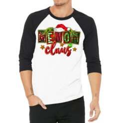 Christmas Memom Claus 3/4 Sleeve Shirt