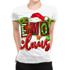 Christmas Memom Claus All Over Women's T-shirt