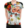 Santa With Little Christmas All Over Women's T-shirt
