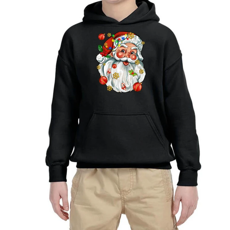 Santa With Little Christmas Youth Hoodie 3 Santa With Little Christmas Youth Hoodie