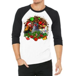 Christmas Party And Chickens 3/4 Sleeve Shirt
