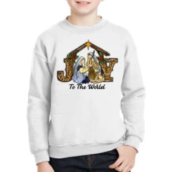 Joy To The World Baby Jesus Christmas Youth Sweatshirt